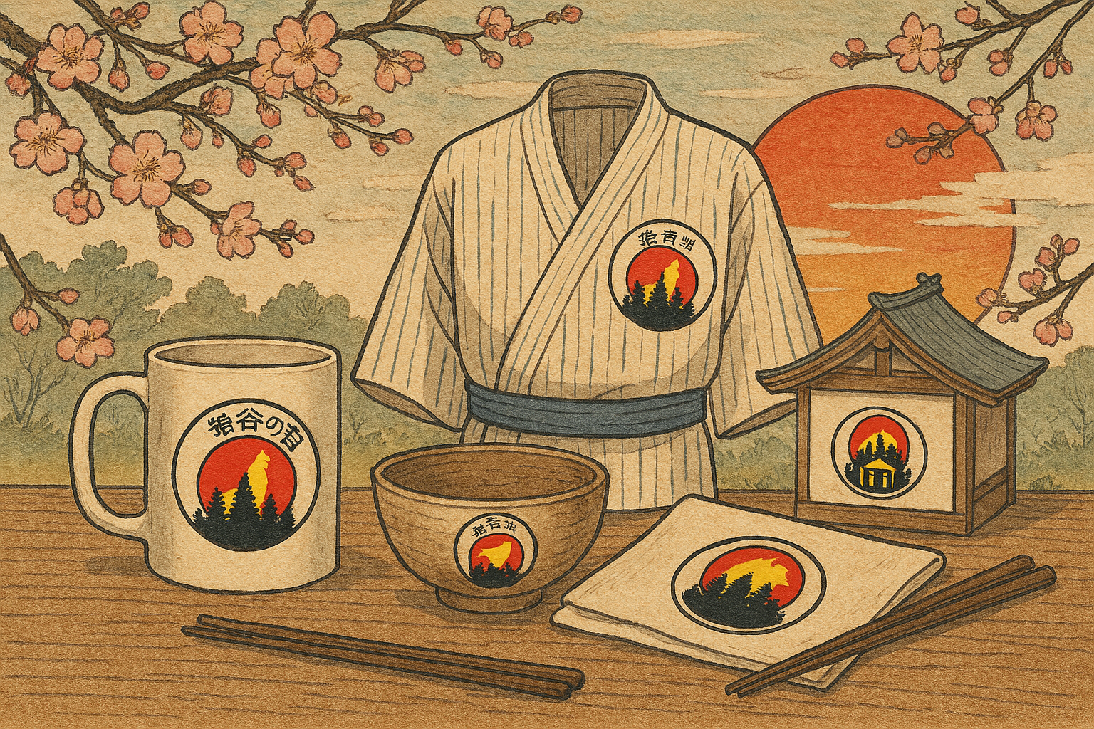 Handcrafted products with non-profit logo